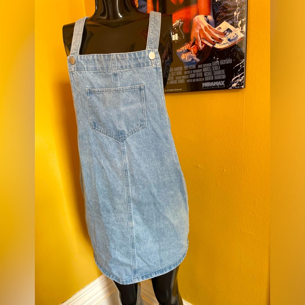 Women’s Denim Overall Dress  ( Medium )